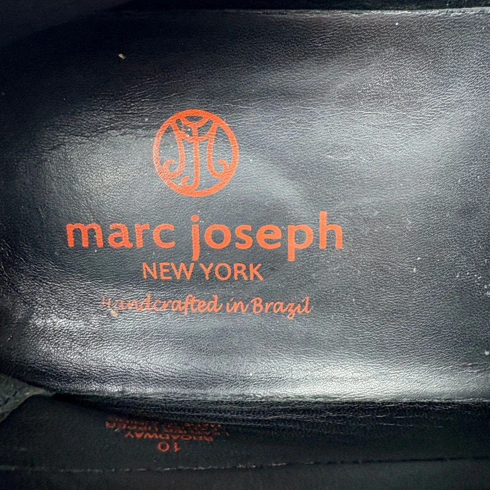 Marc Joseph New York Mens Leather Loafers Taupe Tan Brazil Moccasins Size 10